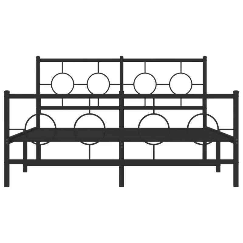 Lovos rėmas su galvūgaliu/kojūgaliu, juodas, 135x190cm, metalas