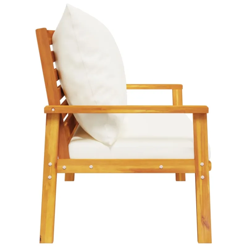 Sodo sofa-suoliukas su pagalvėlėmis, 120cm, akacijos masyvas