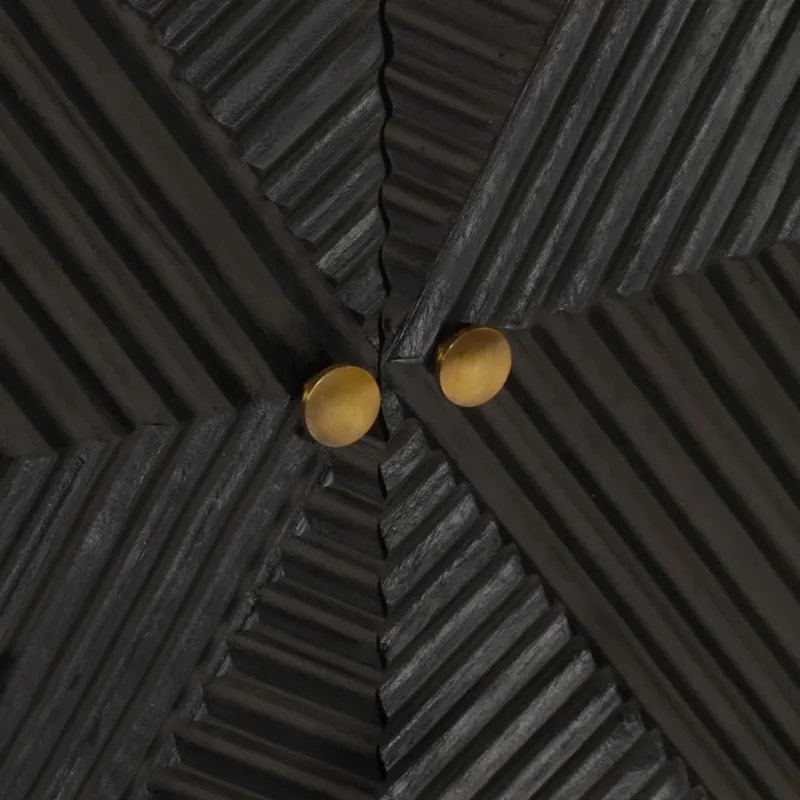 Šoninė spintelė, juoda, 55x30x76cm, mango masyvas ir geležis