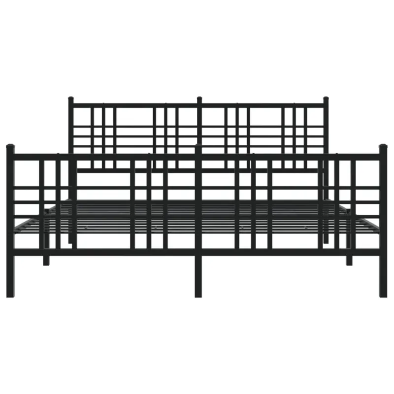 Lovos rėmas su galvūgaliu/kojūgaliu, juodas, 150x200cm, metalas