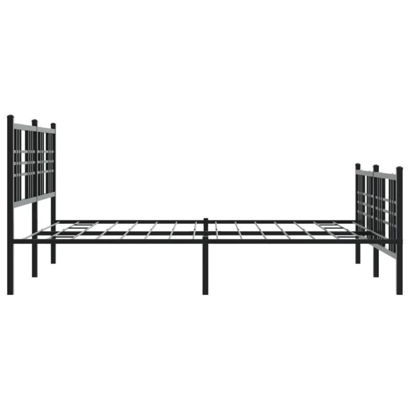 Lovos rėmas su galvūgaliu/kojūgaliu, juodas, 150x200cm, metalas