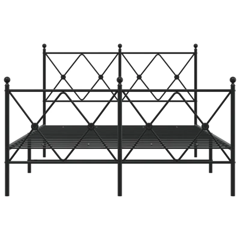 Lovos rėmas su galvūgaliu/kojūgaliu, juodas, 120x200cm, metalas
