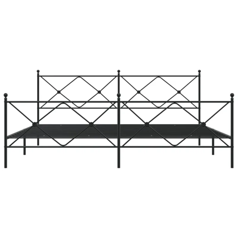 Lovos rėmas su galvūgaliu/kojūgaliu, juodas, 193x203cm, metalas