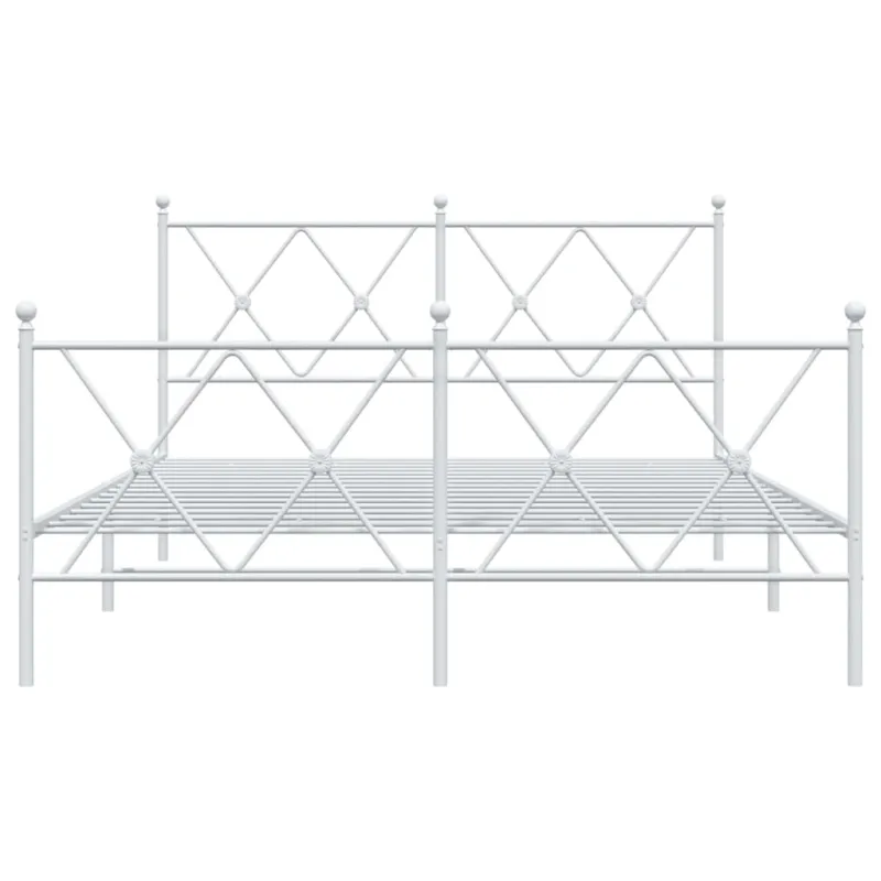 Lovos rėmas su galvūgaliu/kojūgaliu, baltas, 140x200cm, metalas