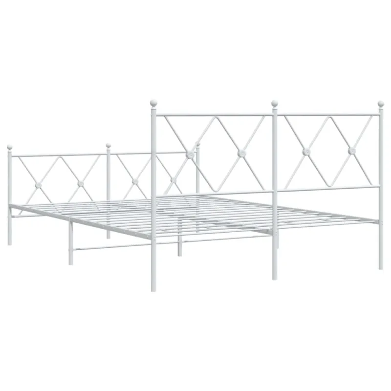 Lovos rėmas su galvūgaliu/kojūgaliu, baltas, 140x200cm, metalas