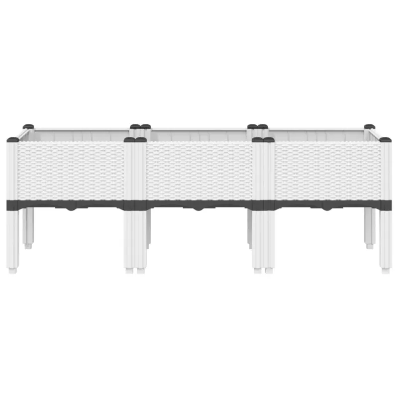 Sodo lovelis su kojomis, baltos spalvos, 120x40x42cm, PP