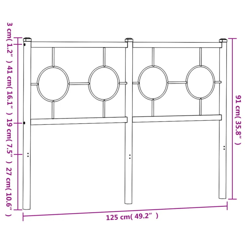 Metalinis pakaitinis galvūgalis, juodos spalvos, 120cm
