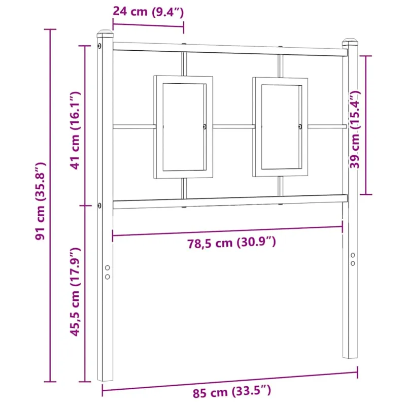 Metalinis pakaitinis galvūgalis, baltos spalvos, 80cm