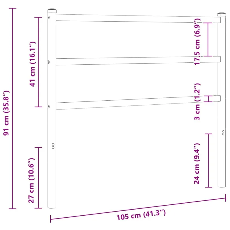 Metalinis pakaitinis galvūgalis, baltos spalvos, 100cm