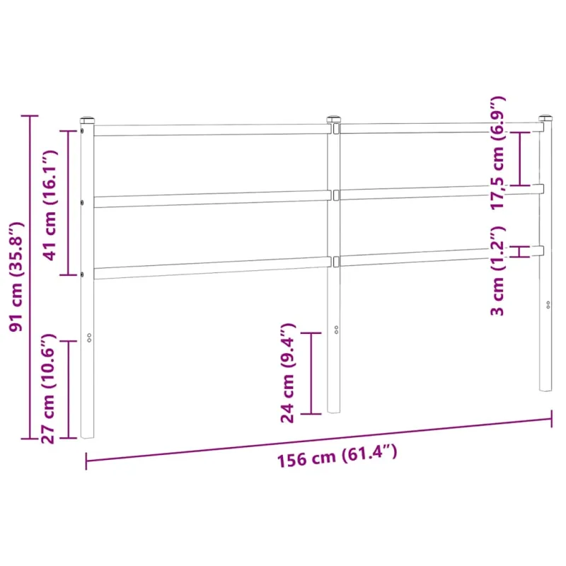 Metalinis pakaitinis galvūgalis, baltos spalvos, 150cm