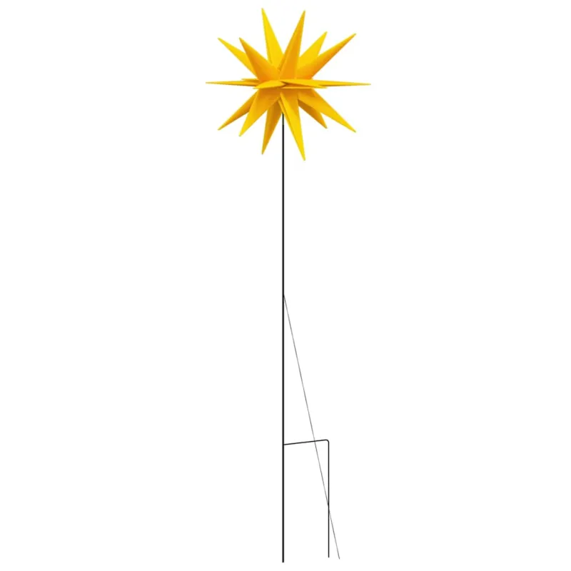 Kalėdiniai šviestuvai su smaigais/LED, 3vnt., geltoni, 35cm