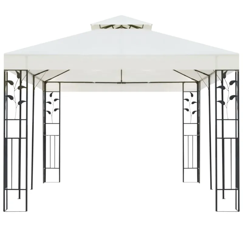 Pavėsinė su dvigubu stogu, baltos spalvos, 6x3m, plienas