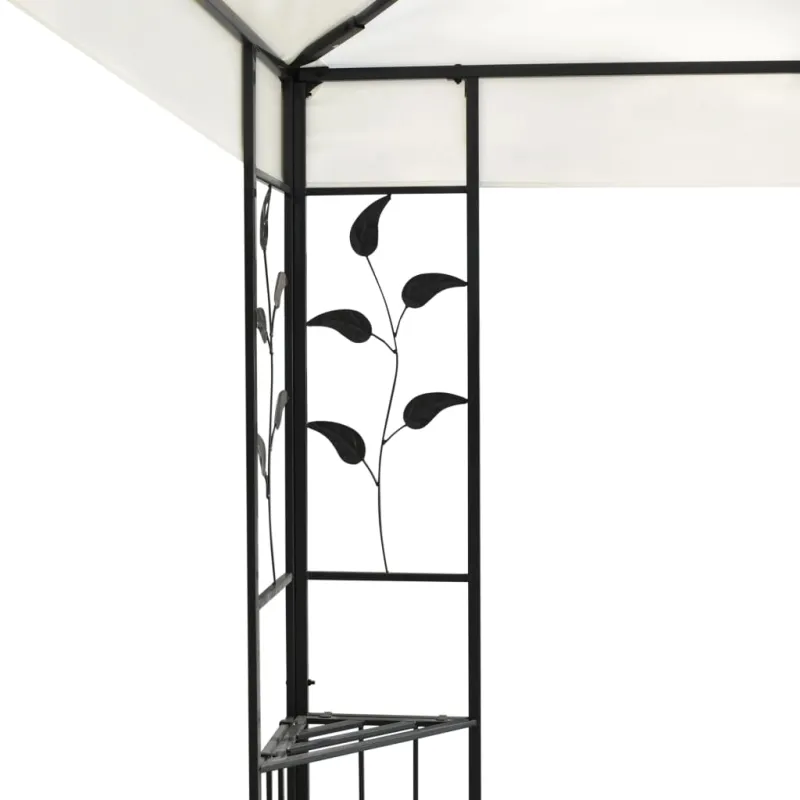 Pavėsinė su dvigubu stogu, baltos spalvos, 6x3m, plienas