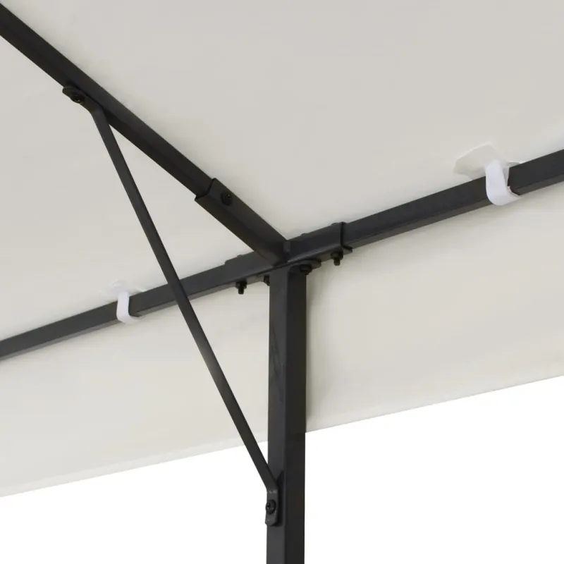 Pavėsinė su dvigubu stogu, baltos spalvos, 6x3m, plienas