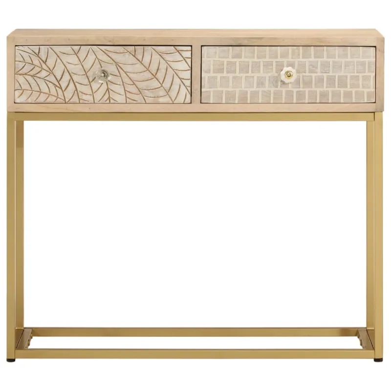 Konsolinis staliukas, 90x30x76cm, mango masyvas ir geležis