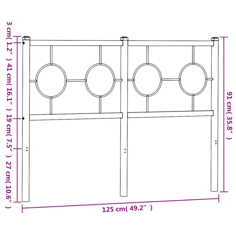 Metalinis pakaitinis galvūgalis, baltos spalvos, 120cm