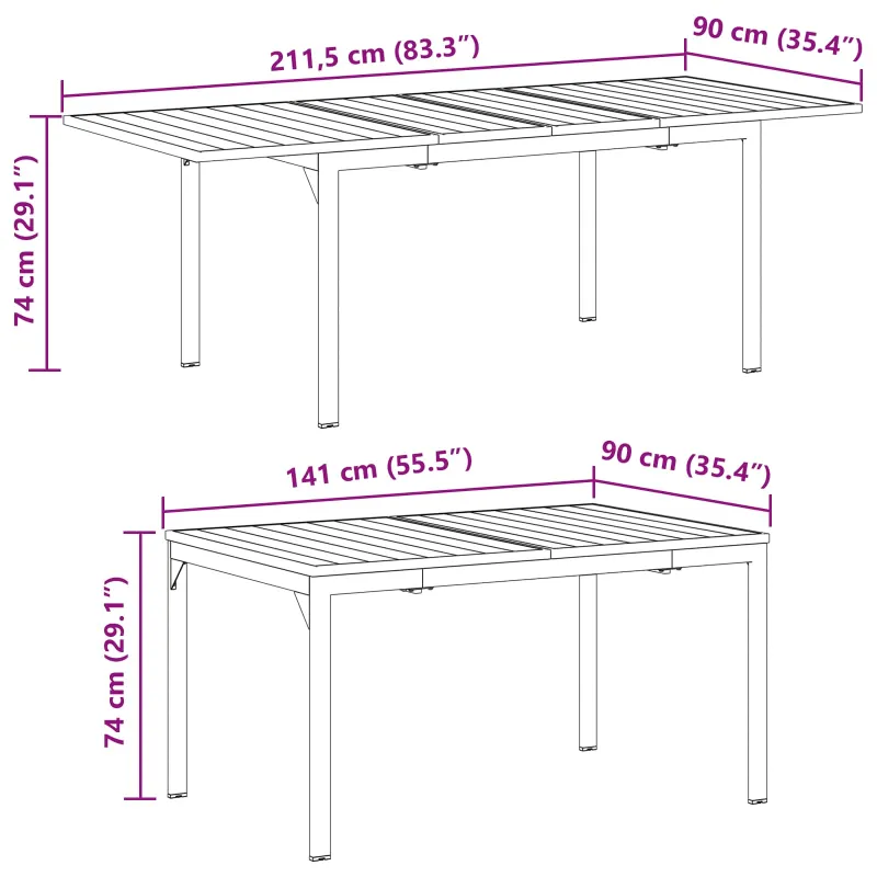 Sodo ruokailuryhmä 9 osaa Antrasiitti Teräs