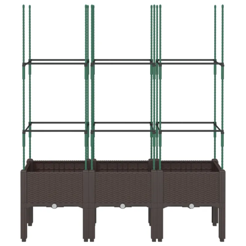 Sodo lovelis su treliažu, rudos spalvos, 120x40x142,5cm, PP