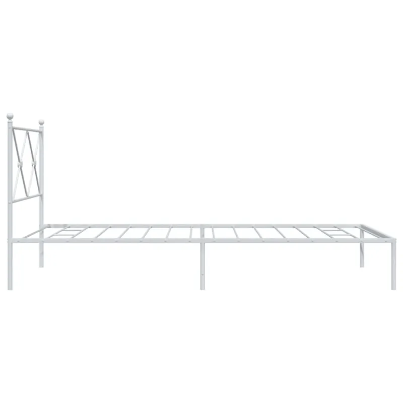 Metalinis lovos rėmas su galvūgaliu, baltos spalvos, 107x203cm