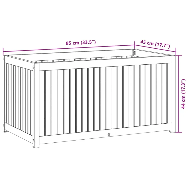 Sodo lovelis, 85x45x44cm, akacijos medienos masyvas ir plienas