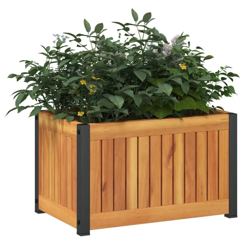 Sodo lovelis, 45x30x27,5cm, akacijos medienos masyvas/plienas