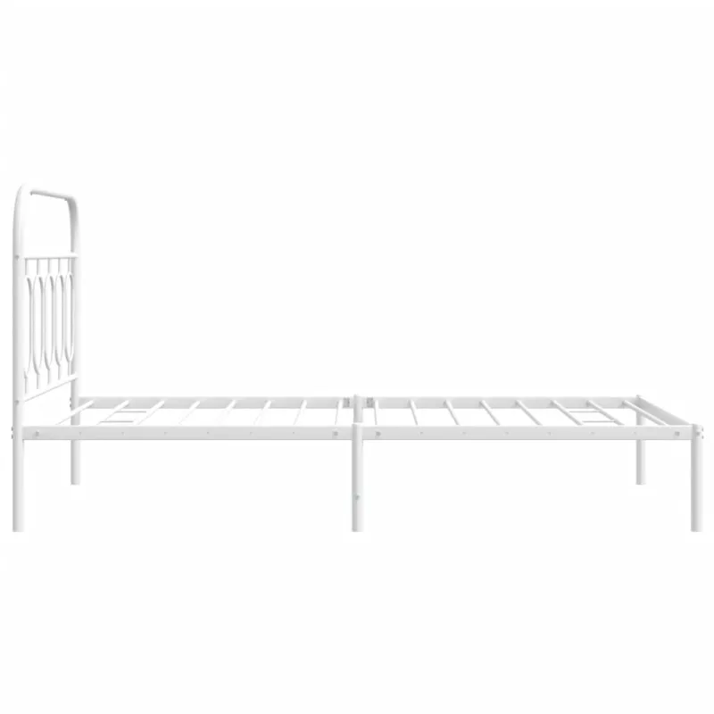 Metalinis lovos rėmas su galvūgaliu, baltos spalvos, 107x203cm
