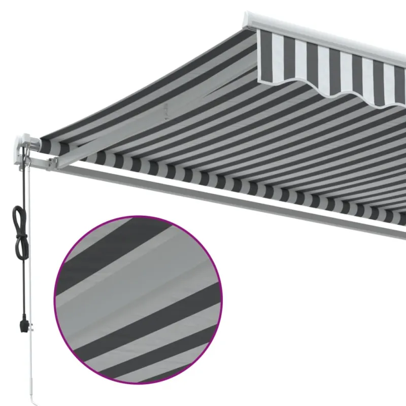Automatinė ištraukiama markizė, antracito ir balta, 600x350cm