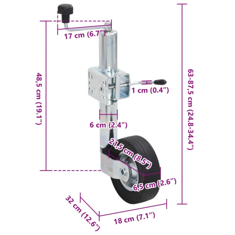 priekabos lizdas su 60 mm cinkuoto plieno spaustuku