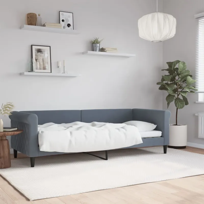 Sofa, tamsiai pilkos spalvos, 80x200cm, aksomas