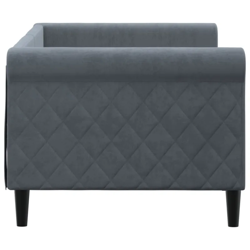 Sofa, tamsiai pilkos spalvos, 80x200cm, aksomas
