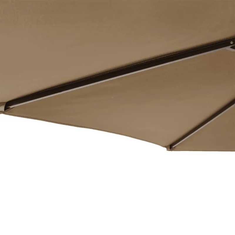 Skėtis nuo saulės su plieniniu stulpu, taupe, 225x225x212cm