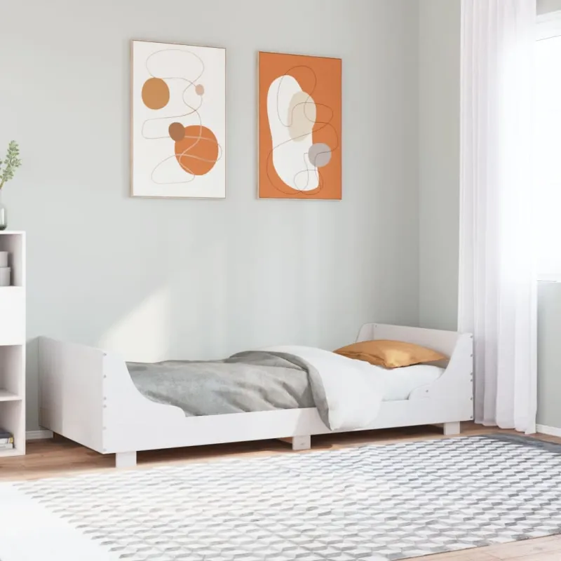 Lovos rėmas be čiužinio, baltas, 100x200cm, pušies masyvas