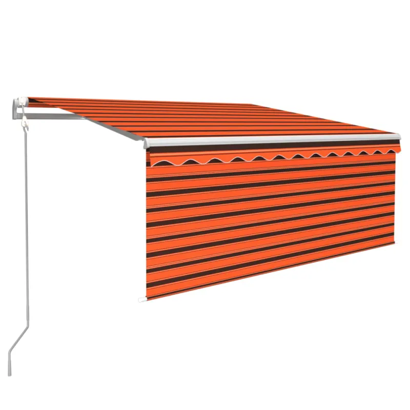 Markizė su uždanga/LED/vėjo jutikliu, oranžinė/ruda, 3x2,5m