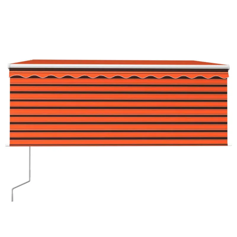 Markizė su uždanga/LED/vėjo jutikliu, oranžinė/ruda, 3x2,5m