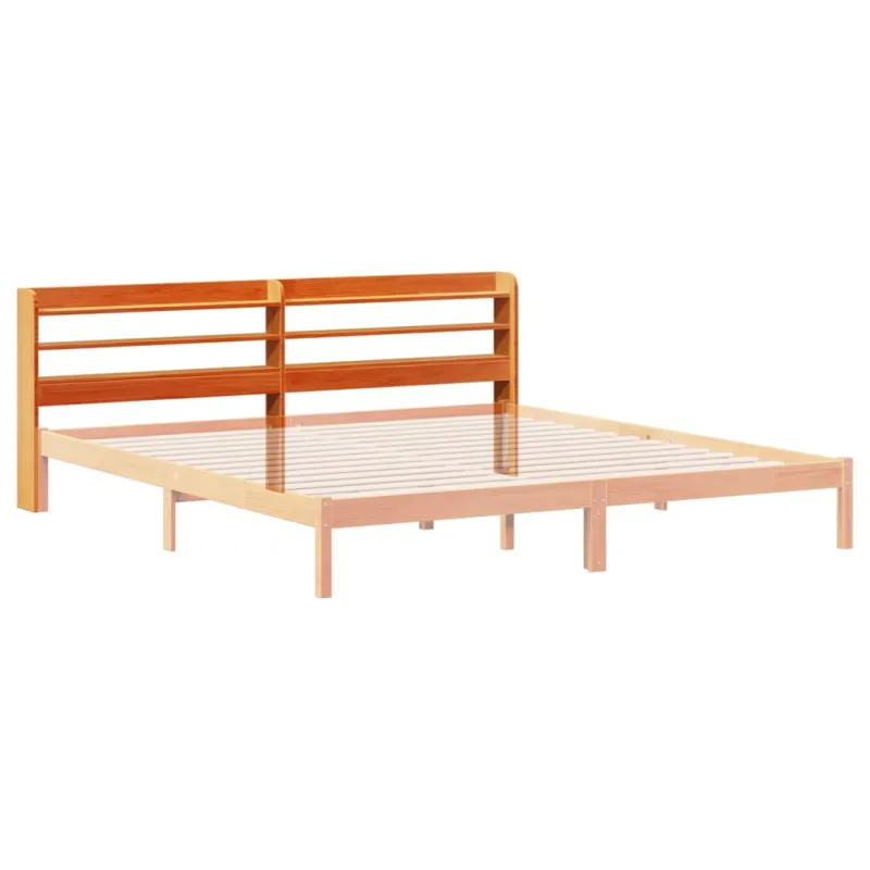 Galvūgalis su lentynomis, rudos, 200cm, pušies medienos masyvas