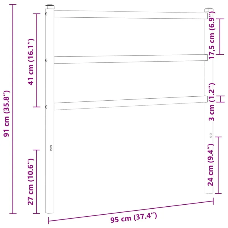 Metalinis pakaitinis galvūgalis, juodos spalvos, 90cm