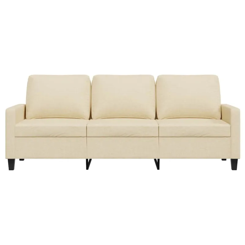 Trivietė sofa, kreminės spalvos, 180cm, audinys