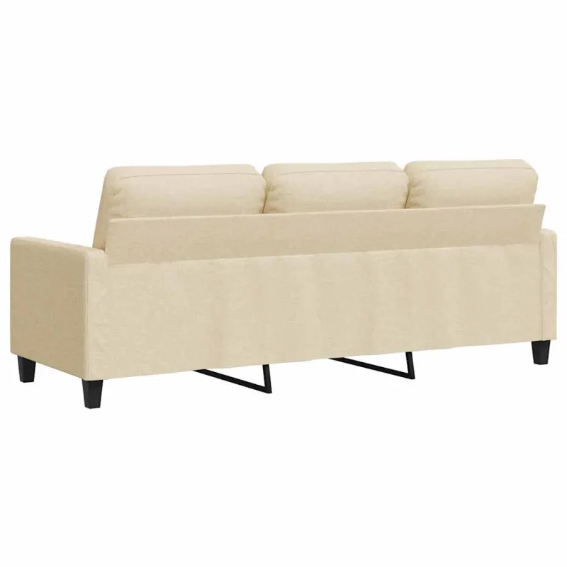 Trivietė sofa, kreminės spalvos, 180cm, audinys