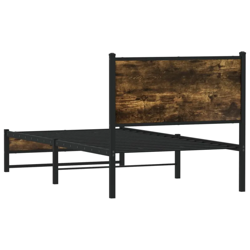 Lovos rėmas be čiužinio, dūminio ąžuolo, 90x190cm, metalas