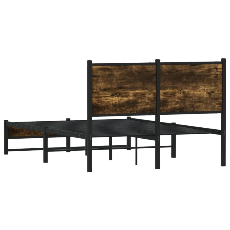Lovos rėmas be čiužinio, dūminio ąžuolo, 120x200cm, metalas