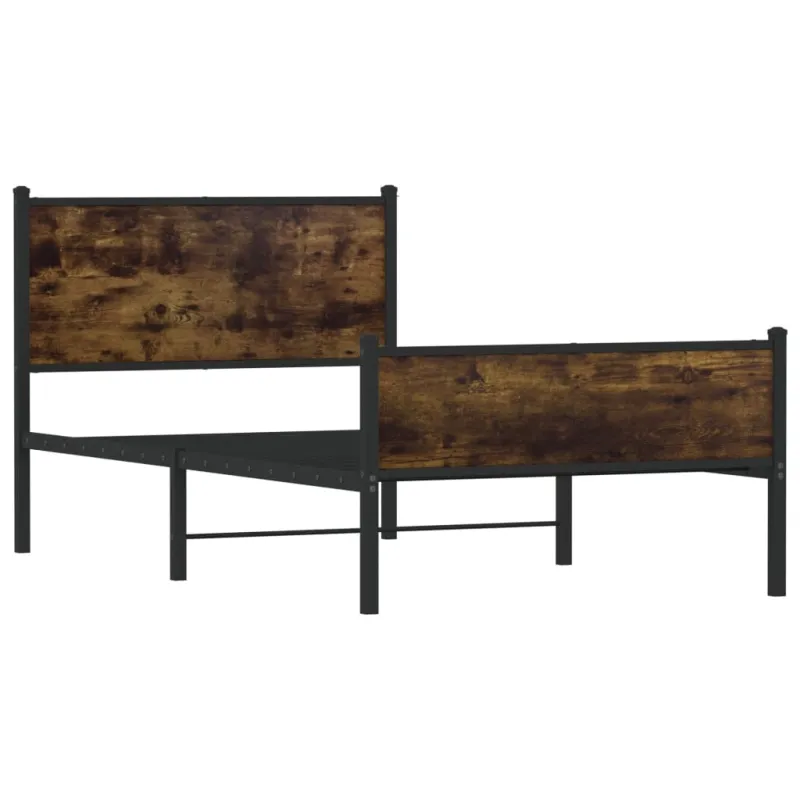 Lovos rėmas be čiužinio, dūminio ąžuolo, 100x200cm, metalas