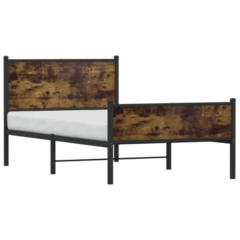 Lovos rėmas be čiužinio, dūminio ąžuolo, 100x200cm, metalas