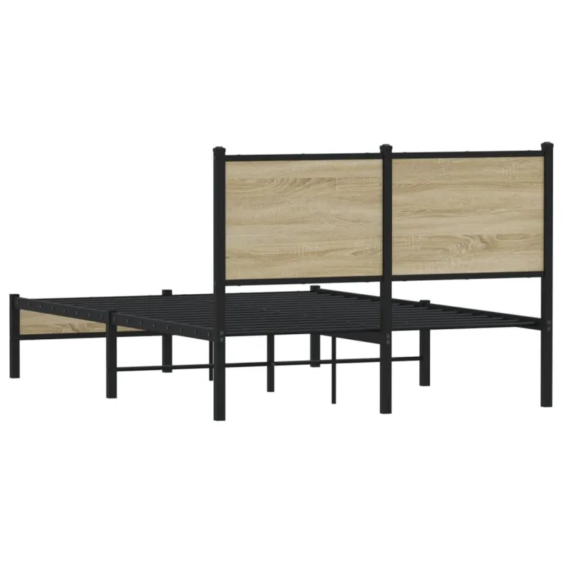 Lovos rėmas be čiužinio, sonoma ąžuolo, 120x200cm, metalas