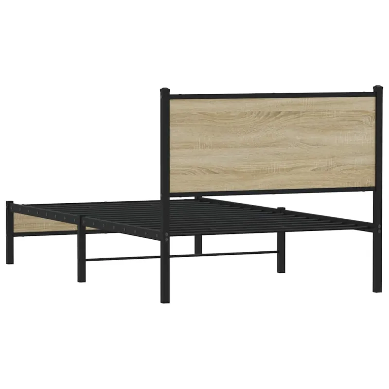 Lovos rėmas be čiužinio, sonoma ąžuolo, 107x203cm, metalas