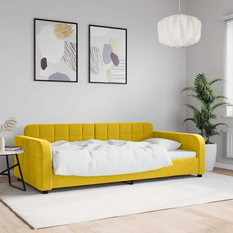 Sofa, geltonos spalvos, 100x200cm, aksomas