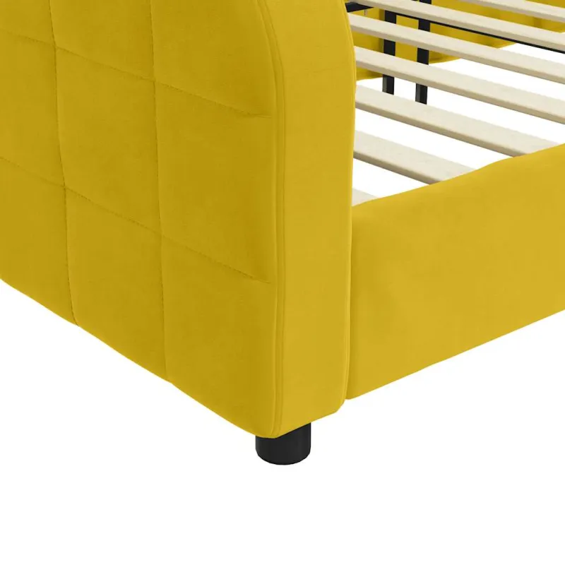 Sofa, geltonos spalvos, 100x200cm, aksomas
