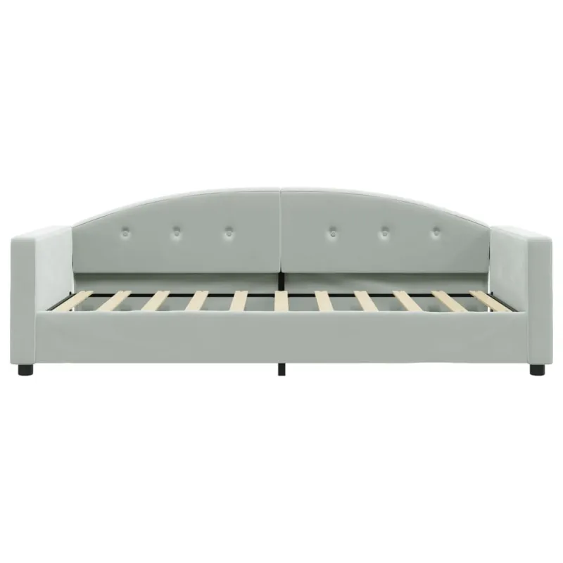 Sofa, šviesiai pilkos spalvos, 90x190cm, aksomas