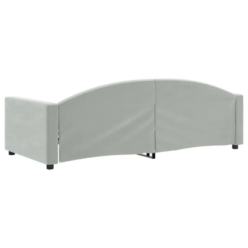 Sofa, šviesiai pilkos spalvos, 90x190cm, aksomas