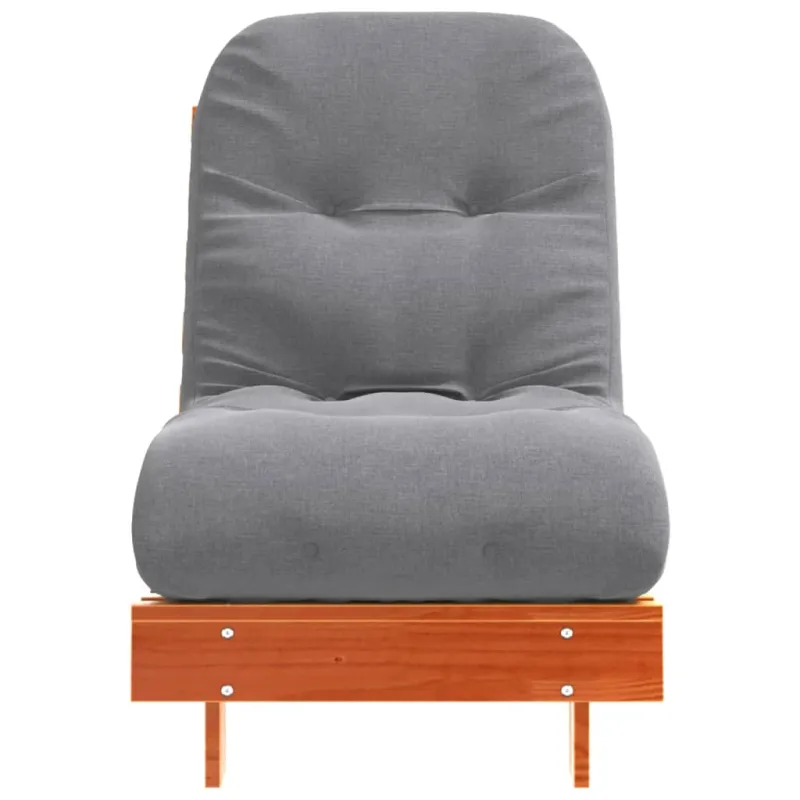 Futono sofa-lova su čiužiniu, vaško ruda, 60x206x11cm, pušis
