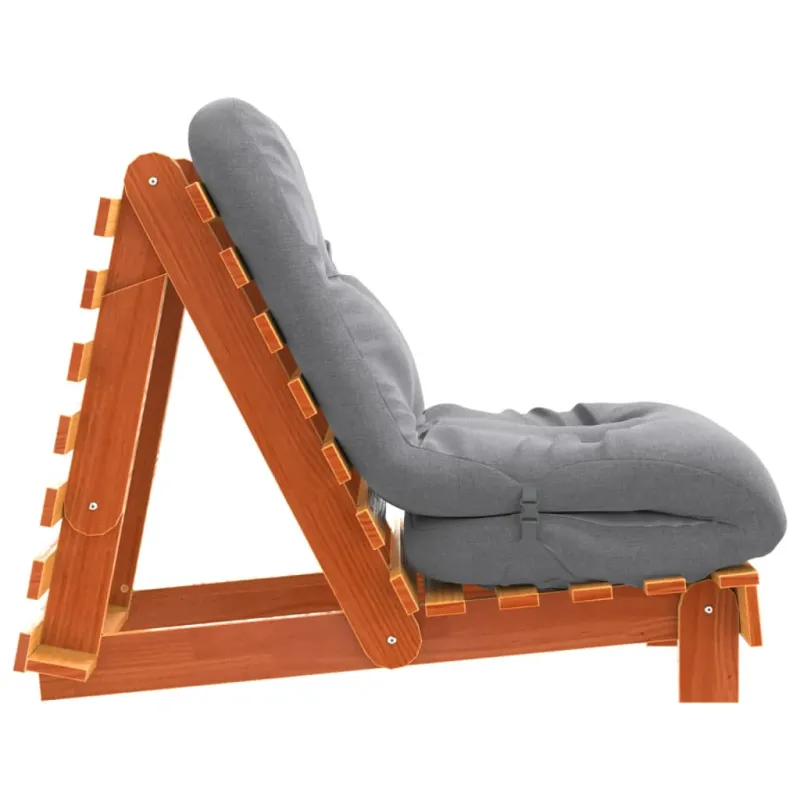 Futono sofa-lova su čiužiniu, vaško ruda, 60x206x11cm, pušis